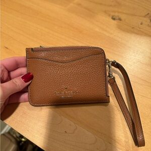 - SOLD - Kate Spade Brown Leather Wristlet Wallet